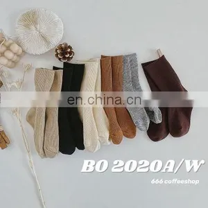 Angolan Rabbit Wool Korean Children's Socks Soft Waxy Double Needle Children's Socks Thickened Winter Warm Children's Socks thumbnail-3