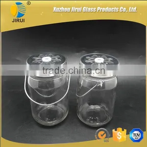 430ml Round Shape Clear Glass Mason Jar With Iron Wire thumbnail-4