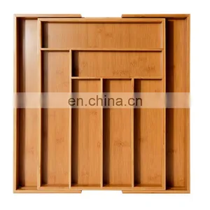 Bamboo Storage Knife Holder Multifunction Extendable Kitchen Bamboo Storage Holder thumbnail-5