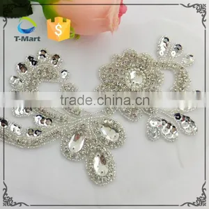 Elegant Rhinestone Applique Patch With Crystal Stones thumbnail-3