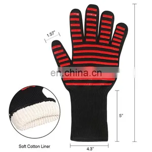 Luvas de cozinha em silicone resistentes ao calor para churrasco ao ar livre, forno de micro-ondas e uso doméstico thumbnail-2