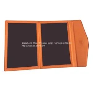 3prosper 5V 18W Solar Charger Waterproof Leather Foldable Solar Panel Dual USB Ports thumbnail-2