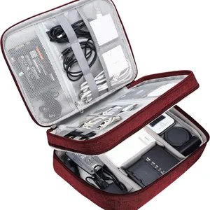 Electronic Bag Travel Cable Accessories Bag Waterproof Double Layer Electronics Organizer Portable Storage Case thumbnail-1