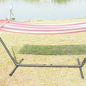 White Powder Coated Heavy Duty Outdoor Hanging Hammock Stands Garden Patio Hammock Chair Portable Household Steel Frame Rattan thumbnail-1