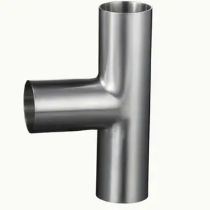 3A/SMS/DIN Stainless Steel Polished Welded Reducing Tee thumbnail-1