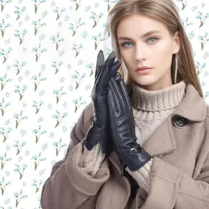 High Quality Leather Gloves Wholesale Fashion Women Winter Gloves and Mittens thumbnail-1