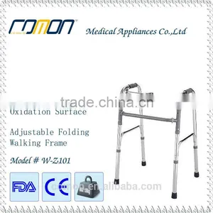 Comfy Lightweight Handle Classic Folding Walker, Adjustable Height 32-39 Inch, Silver thumbnail-1