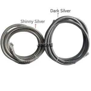Customise UL Cable 2 Core 3 Core 0.824mm² Matt Shinny Silver Dark Silver Colour Round Cotton Fabric Braided Wire Cable thumbnail-1
