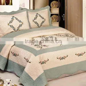Hot Sale 3Pcs Embroidered Bedspread Set thumbnail-2
