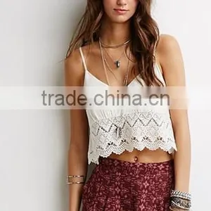 Cotton White Women High-Waisted Floral Lace Textured Shorts thumbnail-4