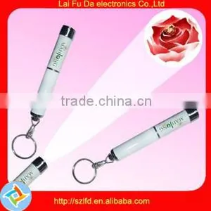 Mini Led Unique Design Logo UV Key Chain to Advertising Led Projector Keyring thumbnail-2
