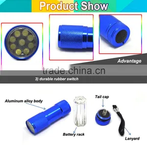 (160133) High Power Aluminum Alloy 9led Promotional Mini Oem Torch thumbnail-3