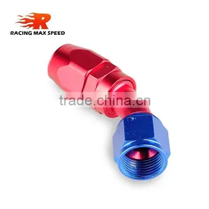 Aluminum Oil Cooler Fitting 45 Degree Resuable Fuel Line Hose End Fitting Adaptor Blue and Red 40-045-08 thumbnail-5