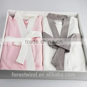 Luxury Cotton Waffle Hotel Bathrobe thumbnail-1