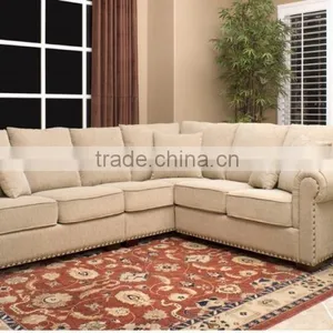 Fabric Cover Living Room Sofa Set With Metal Nails XYN2054 thumbnail-1