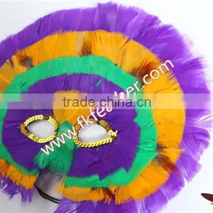Party Supplies Kids Rainbow Turkey Feather Venetian Mask For Sale thumbnail-2