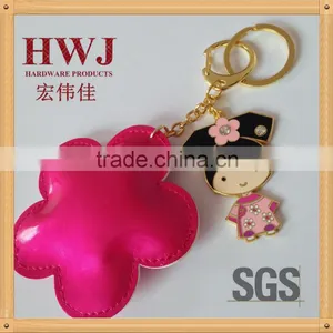 Cute Bady Shape Hard Enamel Metal Keychain With Stones for Down Coat thumbnail-1
