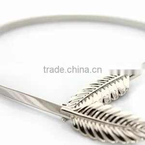 Skinny Elastic Personalized Luxury Women Metal Belts Bright Maple Leaf Chain Belt Decorative Iron Straps thumbnail-3