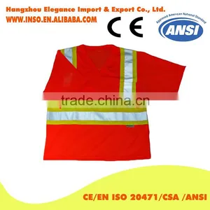 Cotton hi Viz Shirt Polyester Dry Fit Shirts V-neck High Visibility T-shirt thumbnail-1