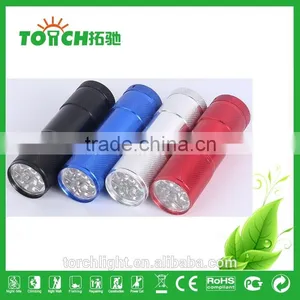 Hot Mini Cheap Aluminum 9 LED Flashlight for Promotion Gift LED Flashlight thumbnail-5