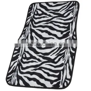 Universal Fit Animal Print Carpet Floor Mats for Cars / Truck - Zebra White Tiger thumbnail-3