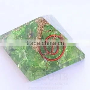 Green Energy Orgonite Pyramid | Orgone Energy Chakra Pyramid : Orgonite Manufacture India thumbnail-1
