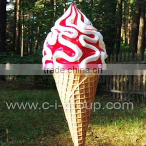 Ice Cream Shop Decoration/ Fibreglass Ice Cream Cone Decoration for Shop Advertising/Ice Cream Shop Decoration thumbnail-1