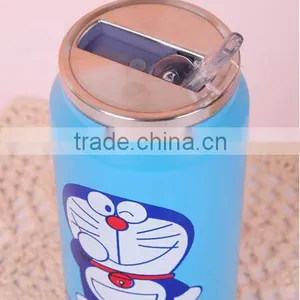 Cartoon Stainless Steel Water Bottle With Straw thumbnail-3