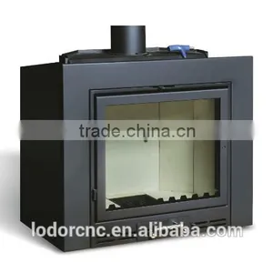 YN-020 Distressed Wood Fireplace / Cast Iron Fireplace Front thumbnail-3