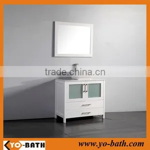 36inch Vanity Units White With Microstone Countertop and Vessel Sink thumbnail-1