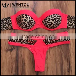 Summer Push Up Beach Print Leopard Bikini Swimwear 2016 thumbnail-3