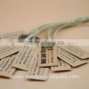 Paper Craft Label With Cotton Cord and Bronze Mini Olive Wood Tree thumbnail-1