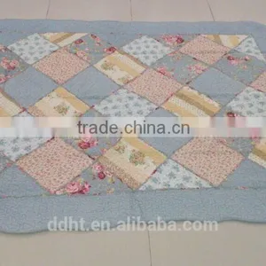 Blue Lacework Floral Tartan Patchwork Floor Mats / Patchwork Carpets thumbnail-1