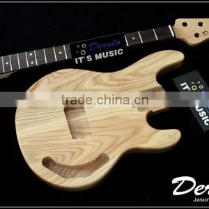 Diy High Quality Ash Wood Unfinished Electric Bass Guitar Kits 4 Strings thumbnail-3