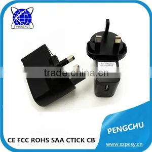 BS Standard Travel USB Charger/Power Adapter for Mobile Phones thumbnail-1
