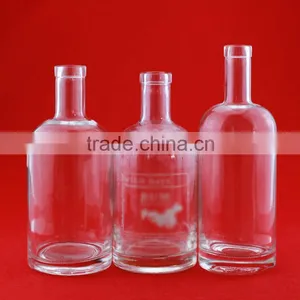 New Design Boston Round Bottle Square Glass Liquor Bottle Liquor Bottle Factory thumbnail-1