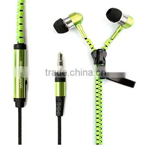 Mic 3.5mm Zipper Earbuds Wired Earphones thumbnail-6