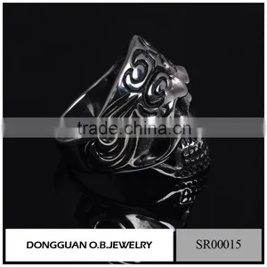 Sterling Silver Motorcycle/Biker Chain Piston Ring/316l Stainless Steel Mens Ring Wolesale thumbnail-4