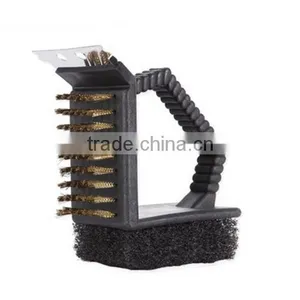 Top Sale Barbecue Grill Cleaner, Brush Cleaners, Steel Wire Sponge Trowel Set Kitchen Tools thumbnail-1