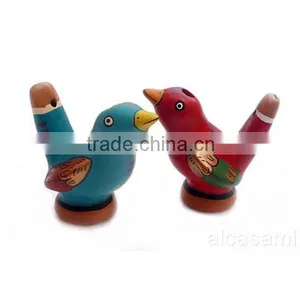 Peru Bird Whistle Purple Handmade Musical Instruments thumbnail-1