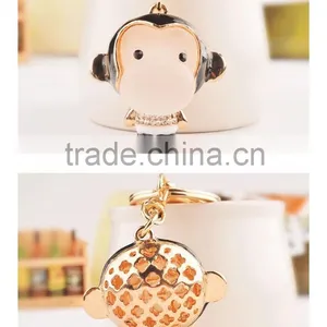 Real Gold Plating/metal Lovely Animal Monkey Key Chain Bag, Cars, Gifts thumbnail-4