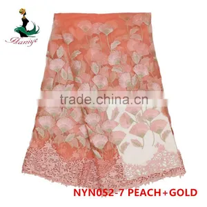 2016 Haniye High Quality Fashion Tulle Lace Fabric Embroidery French Net Lace/NYN52 thumbnail-6