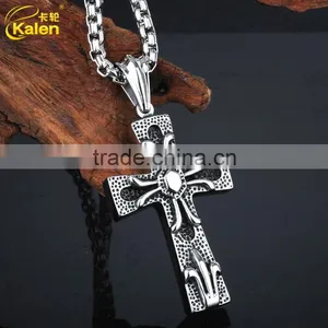 Sterling Silver Plated Stainless Steel Cross Pendant Blanks thumbnail-1