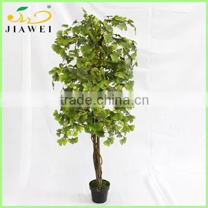 Making Indoor Artificial Green Ginkgo Trees Real Wood Trunk for Sale thumbnail-1