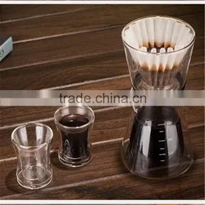 Double Wall Heat-resistant Borosilicate Glass Coffee Pot With Calibration and Filter Hot Sale Product 300ML thumbnail-1