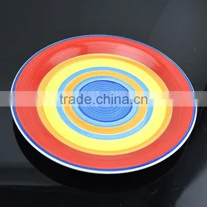 16pc Color Band Ceramic Fine White Porcelain Dinner Sets thumbnail-3