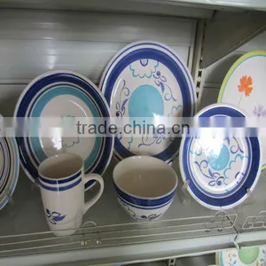 16pc Color Stripes Hand Made Dinnerware Sets Wholesale thumbnail-1