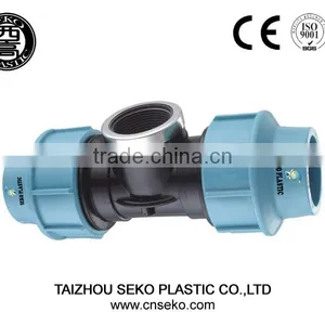 pe pp Compression Fittings/ Italian Type Female Threaded Tee Compression Pipe Fittings thumbnail-1