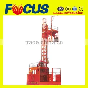 Frequency Speed Control Double Cabin Construction Elevator SC200/200 thumbnail-1