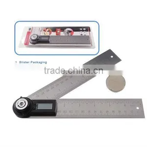 2in1 Digital Angle Finder Meter/ Protractor Stainless Steel With Moving Blade Ruler 360 Degree 400mm 0~999.9 Degree Range thumbnail-2